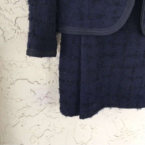 ✨Vintage Paula Klein Paris Chanel Style Navy Boucle Jacket/Skirt, SzM - Picture 6 of 8